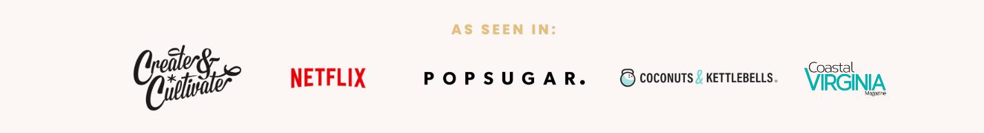 Logos of brands that have worked with branding photographer Angie McPherson